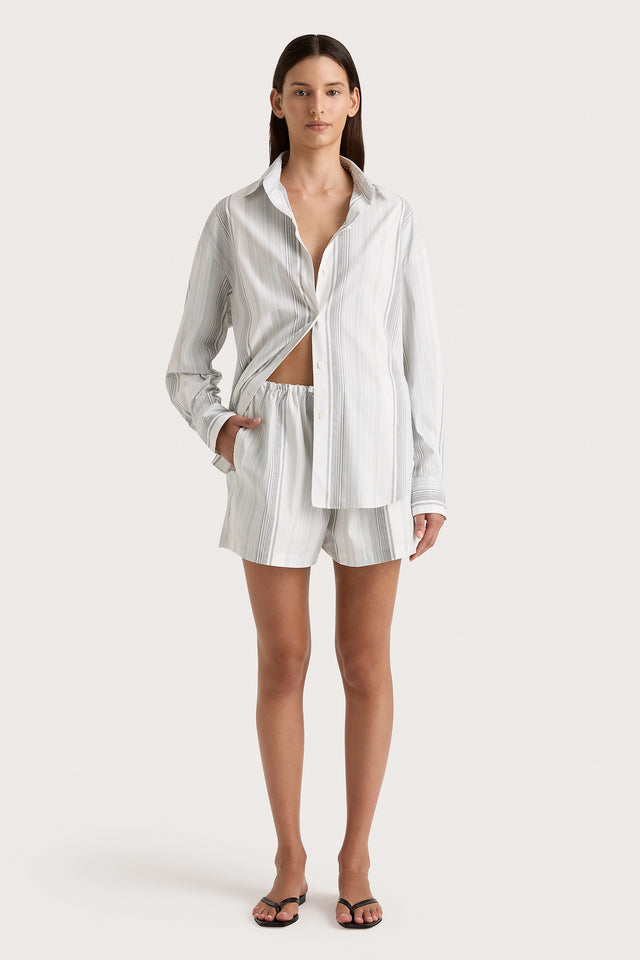 En Vau Short Striped Soft Blue - Final Sale